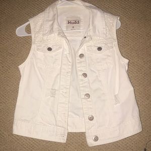 White Denim Vest